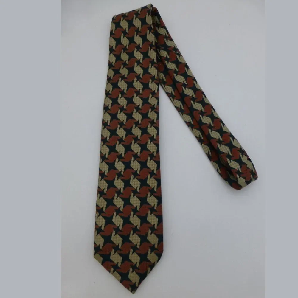 Ermenegildo Zegna 100% Silk Geometric Tie, Made in Italy